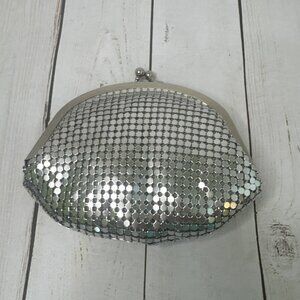 Y & S Original Silver Mesh Kisslock Coin Purse 6”x5” GUC CHARITY READ